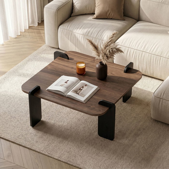 Nordure Mesa de Café Marais Venezia Walnut y Madera Negra